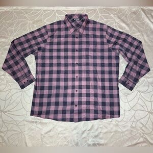 Travis Mathew Plaid Shirt Half Moon Bay Heather Roan Rouge Men’s Size XXXL